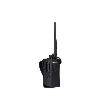 PMLN5864A Motorola Harde Lederen Draagtas met 3-inch Vaste Riemlus voor Radio Zonder Display