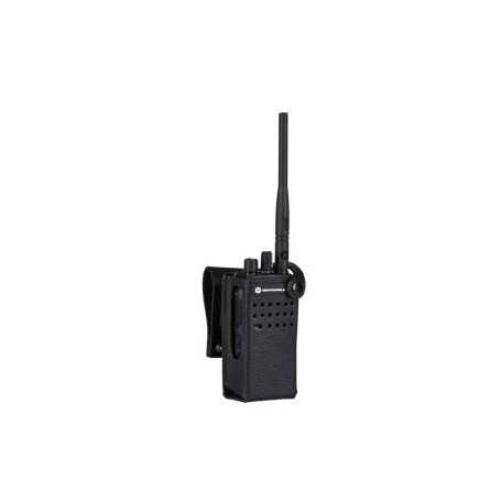 PMLN5868A Motorola hårdt læder bæretaske med 2,5-tommer drejelig bæltestrop til radio uden display