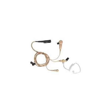 Cască de supraveghere Motorola cu 3 fire PMLN6755A cu microfon/comutator PTT combinat (bej)