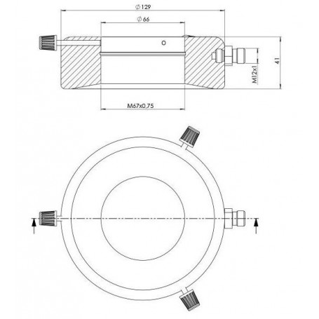 סטארלייט אופטו-אלקטרוניקס RL12-10s-24V A, ספוט, ענבר (590 ננומטר), תקע M12 (4 פינים), Ø 66 מ"מ (58934)