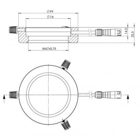 StarLight Opto-Electronics RL4-74 B, blár (470 nm), Ø 74mm (58910)