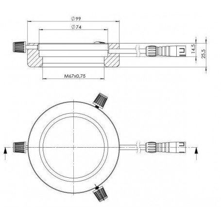 StarLight Opto-Electronics RL4-74 A, jantarová (590 nm), Ø 74mm (58913)