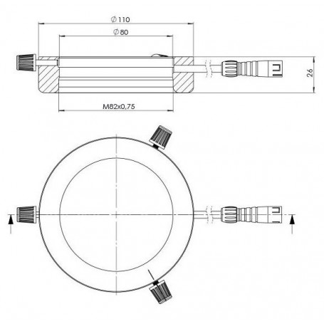 StarLight光电RL5-80 A，琥珀色（590 nm），Ø 80mm（58868）