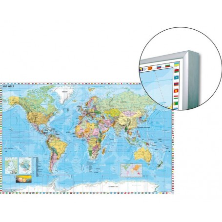 Mapa-múndi Stiefel no quadro de avisos (Inglês) (48609)