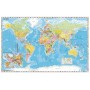 Mapa-múndi político Stiefel com bandeiras e fronteiras (140 x 100 cm) (Alemão) (83195)