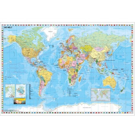 Stiefel World map on board, for pinning to (German) (48607)