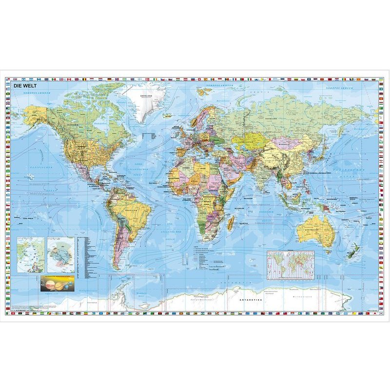 シュティーフェル世界地図ポスター - 大判、書き込み可能で拭き取り可能 - 非常に耐裂性、ドイツ製 (48619)