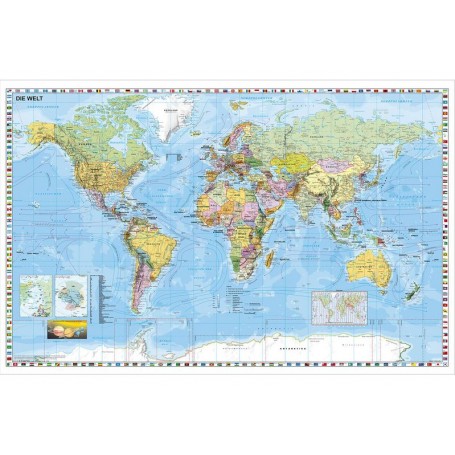 Stiefel World map Poster - giant format, can be written on and wiped clean - extremely tear-resistant English (48620)