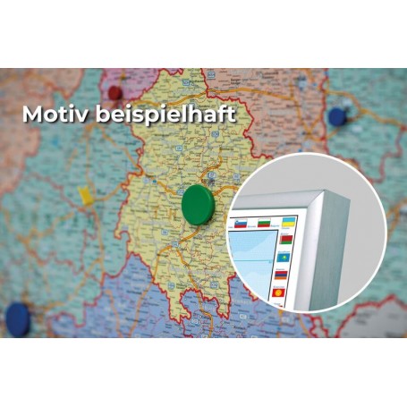 Stiefel Kıtasal Afrika siyasi haritası, plaka üzerinde posta kodu ile iğnelemek ve manyetik İngilizce (69655)