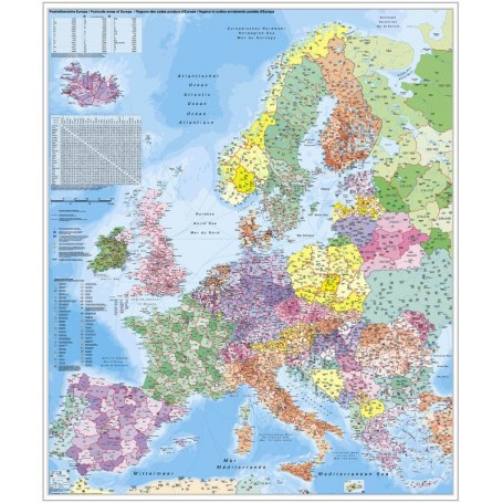 Stiefel Continentale kaart Europa postcode (97 x 119 cm) Duits (73434)