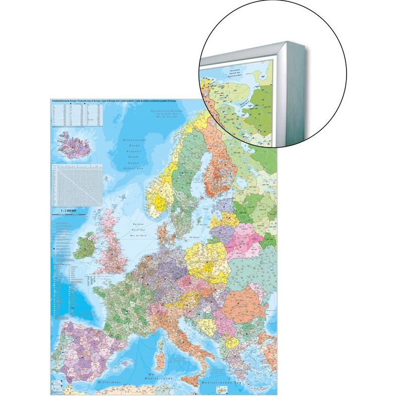 แผนที่รหัสไปรษณีย์ Stiefel Europe บนกระดาน สำหรับปักหมุดไปยังเยอรมนี (48611)