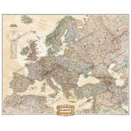 Antická mapa Evropy ve třech sekcích od National Geographic v angličtině (85655)
