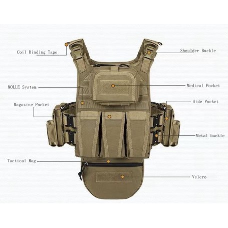 BulletProof PPE Tactical vest with buckles TV01MBS