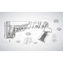 Báng gập chiến thuật DLG có thể kéo dài với tay cầm súng trường cho Mossberg 500/590 dlg-118l-kit (dS_62694)