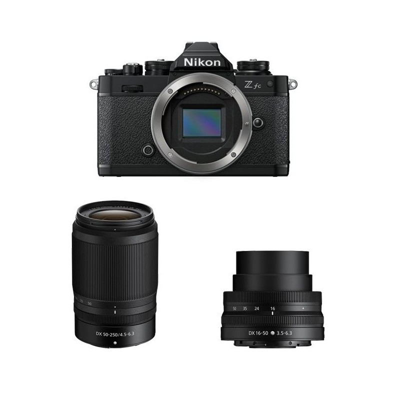Nikon Z fc + 16-50VR + 50-250 VR Black (SKU N-VOA090KB03)