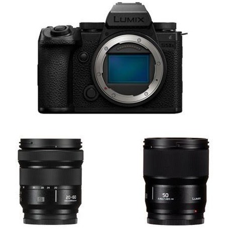 Panasonic S5 II X s objektivy 20-60 mm a 50 mm + DMW-XLR1 (SKU BUN1-DC-S5M2XWE-XLR1)