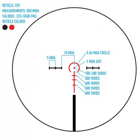 Mira telescópica Sightmark Presidio 1-6x24 CR1 SFP (SM13140CR1)