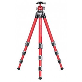 Leofoto kulfiberstativ LA-284C+LH-30 Athena Rød (75981)