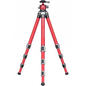 Trípode de carbono Leofoto LA-324C + Rótula de bola LH-40 Athena Roja (76095)