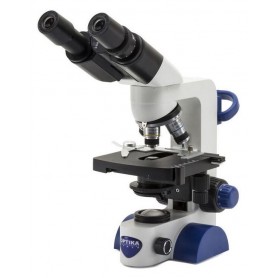 Microscope Optika B-66, binoculaire, 40-400x, LED, batterie, platine à mouvements croisés (62398)