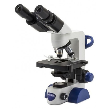 Микроскоп Optika B-66, бинокулярный, 40-400x, LED, батарея, крестовый столик (62398)