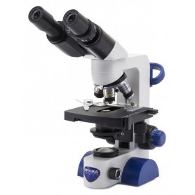 Microscope Optika B-67, binoculaire, 40-600x, LED, batterie, platine à mouvements croisés (62399)