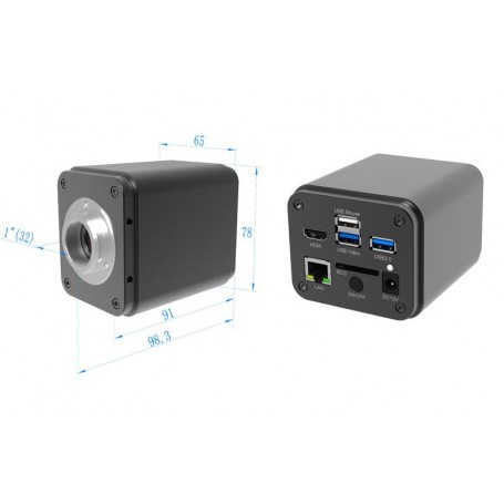 กล้อง ToupTek รุ่น ToupCam X8CAM4K 16MPA, สี, CMOS, ขนาด 1/1.1", ขนาดพิกเซล 2.4 ไมครอน, 60 เฟรมต่อวินาที, 16 ล้านพิกเซล, รองรับ 