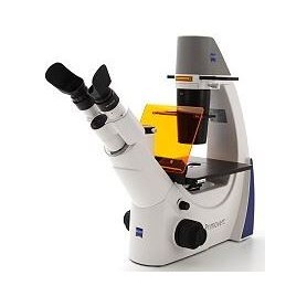 ZEISS käänteismikroskooppi Primovert trino Ph1, 40x, 100x, 200x, 400x, Kond 0.3, Fluo 470nm (61801, 491207-0005-000)