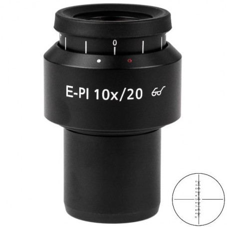 چشمی ZEISS مدل E-PL 10x/20 Br. foc.، میکرومتر صلیبی ۱۰:۱۰۰ (۷۸۶۳۷، ۴۴۴۲۳۲-۹۹۱۰-۰۰۰)