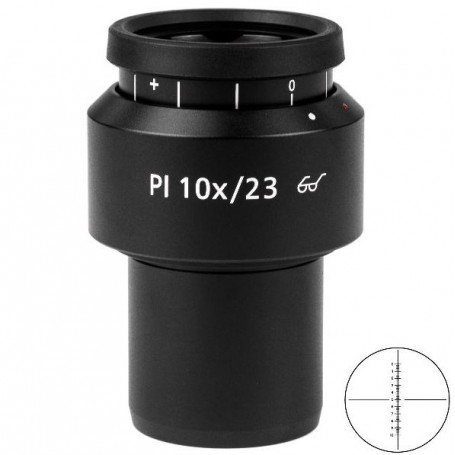 蔡司目镜 PL 10x/23 Br. 可调焦，带十字分划测微尺 10:100（78630，444036-9040-000）