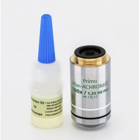 ZEISS-objektiivi 100x/1.25, öljy, vaihe, i-plan, akromaatti, w.d. 0.27mm (Primo 3) (70116, 415501-1645-000)
