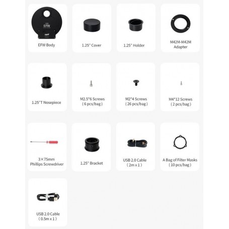 ZWO filtrační kolo EFW 7x 36 mm (88230)