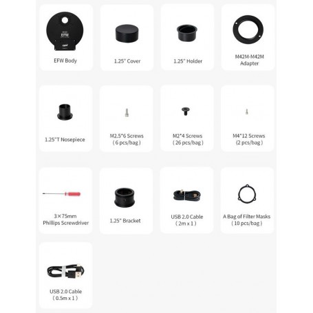 ZWO フィルターホイール EFW 8x 1.25" (88226)