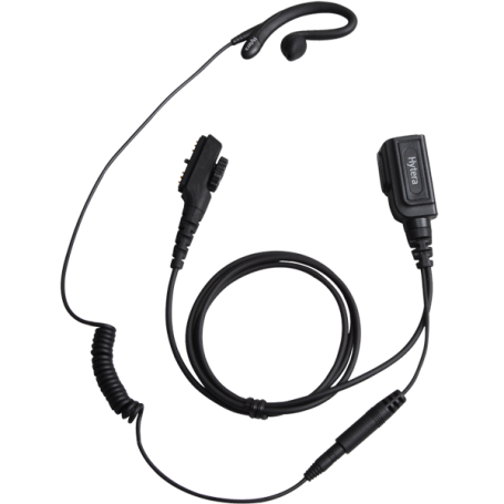 EHN16 Hytera C-Style Detachable Earpiece with Inline PTT and Microphone, Black