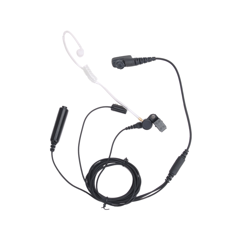 Hytera EAN18 3-Wire Earpiece with Acoustic Tube, Microphone and PTT, Black