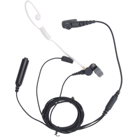 Hytera EAN18 3-Wire Earpiece with Acoustic Tube, Microphone and PTT, Black