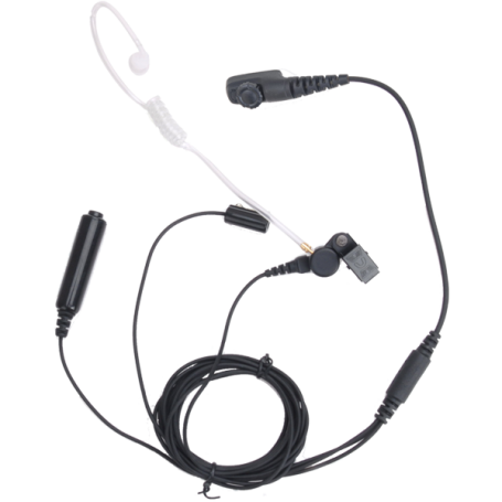 Hytera EAN18 Earphone 3-Kabel dengan Tabung Akustik, Mikrofon dan PTT, Hitam
