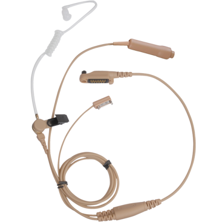 Hytera EAN21 3-Kabel Earphone dengan Tabung Akustik, Mikrofon dan PTT, Beig
