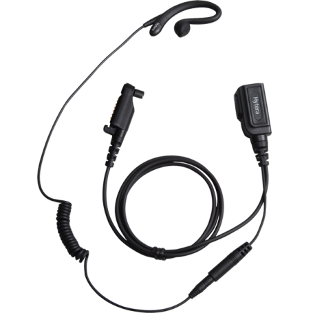 EHN21 Cască Detasabilă Hytera Stil C cu PTT și Microfon Inline, Negru