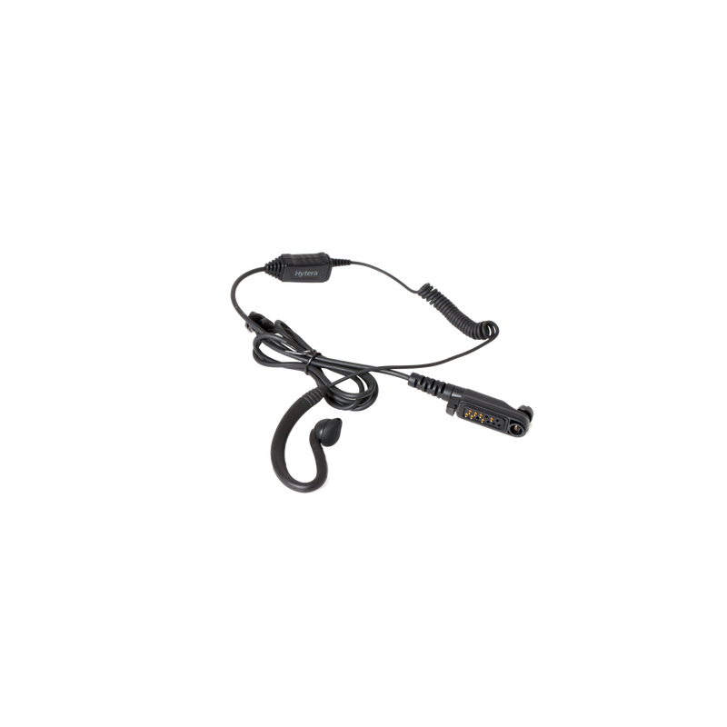 EHN26 Hytera Earphone Gaya-C dengan PTT dan Mikrofon In-Line, Hitam