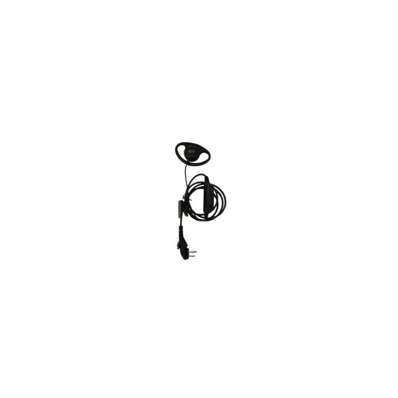 EHM15 Hytera D-Style øretelefon med inline PTT og mikrofon - Sort