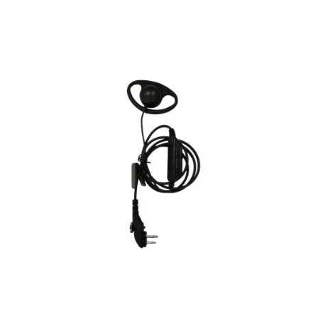 Auricolare Hytera EHM15 Stile D con PTT in Linea e Microfono - Nero