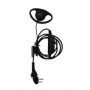 Auricolare Hytera EHM15 Stile D con PTT in Linea e Microfono - Nero
