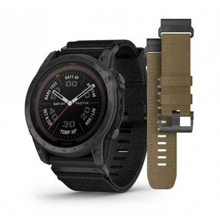 Jam Tangan Pintar Garmin Tactix 7 Pro Edition dengan Tali Nilon Hitam dan Coyote Tan