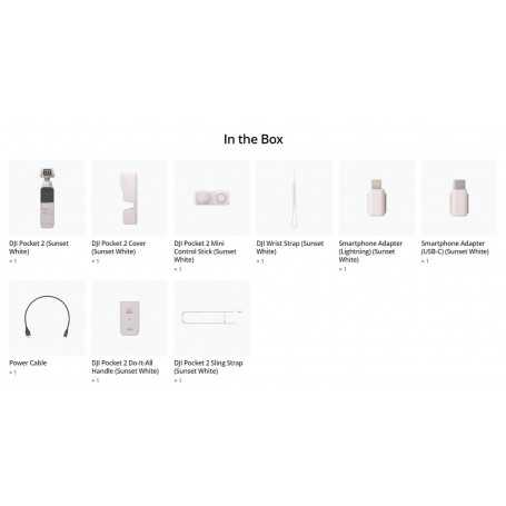 DJI žepna kamera 2 (sončni zahod belo) - ekskluzivna kombinacija