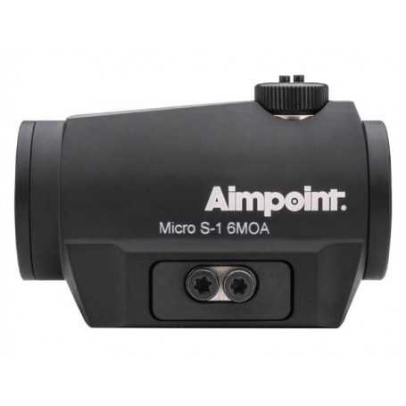 Aimpoint Micro S-1 sarkana punkta refleksa tēmēklis ar 6 MOA bises sliežu stiprinājumu