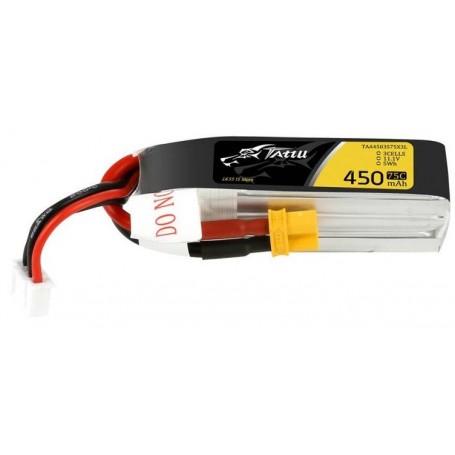 Baterie lungă Tattu 450mAh 11.1V 75C 3S1P