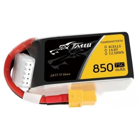 แบตเตอรี่ Tattu 850mAh 14.8V 75C 4S1P XT60