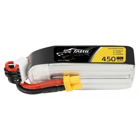 Batería Tattu 450mAh 14.8V 75C 4S1P de larga duración