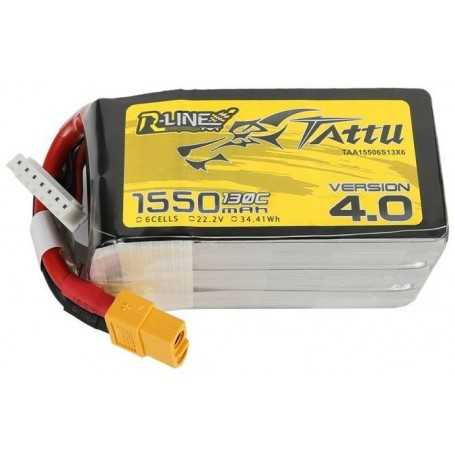 タット Rライン 4.0 1550mAh 22.2V 130C 6S1P XT60 バッテリー